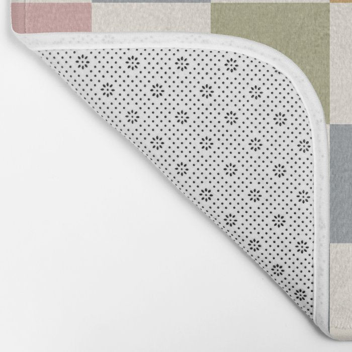 Retro Country Earthy Chequered board Bath Mat Gallery Image 2