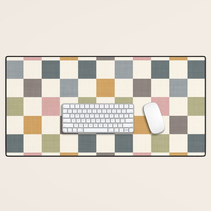 Retro Country Earthy Chequered board Desk Mat Gallery Image 1