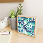 Geometric Tapestry - Aqua Mini Art Print Gallery Image 2