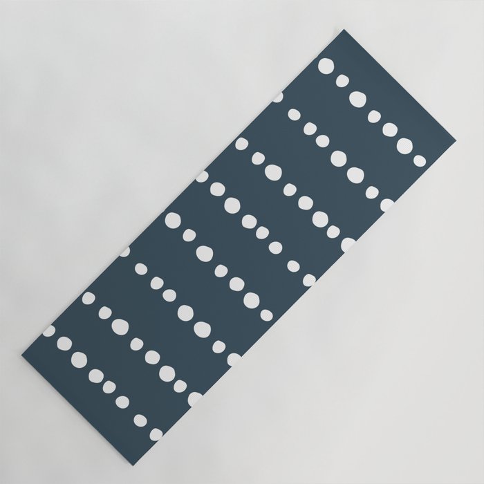 Spotted Mudcloth, Teal and White, Boho Prints Yoga Mat Gallery Image 1
