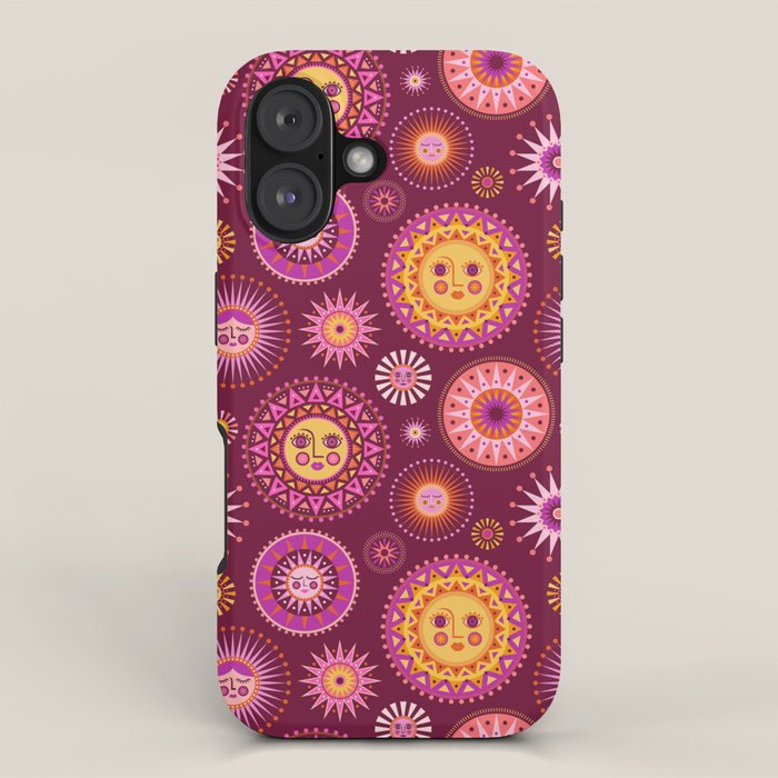 Here Comes the Sun - Pink and Magenta iPhone Case Gallery Image 1