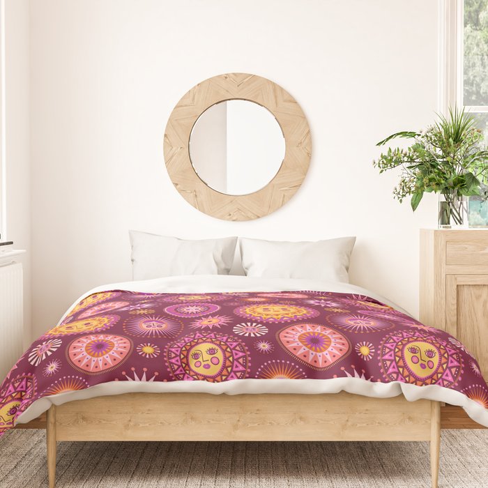 Here Comes the Sun - Pink and Magenta Duvet Cover Gallery Image 3