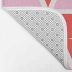 Retro Christmas Triangles | Red & Pink Bath Mat Gallery Image 2