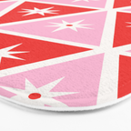 Retro Christmas Triangles | Red & Pink Bath Mat Gallery Image 3