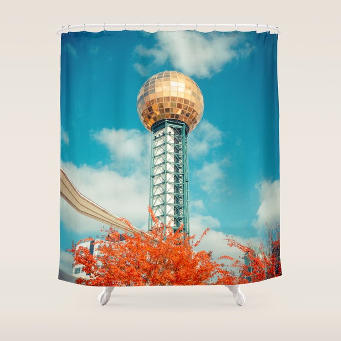 Sunsphere Knoxville Tennessee Worlds Fair Landmark Shower Curtain Gallery Image 1