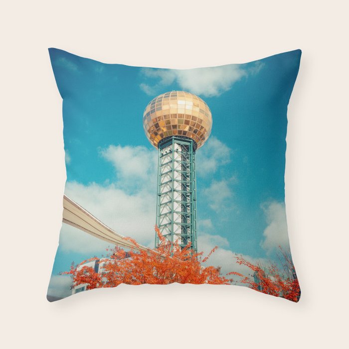 Sunsphere Knoxville Tennessee Worlds Fair Landmark Throw Pillow Gallery Image 6