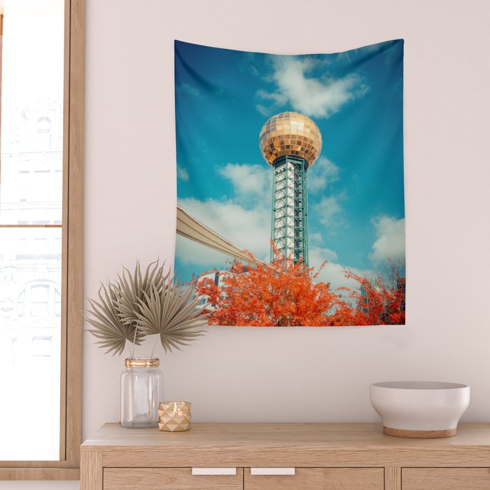 Sunsphere Knoxville Tennessee Worlds Fair Landmark Wall Tapestry Gallery Image 2