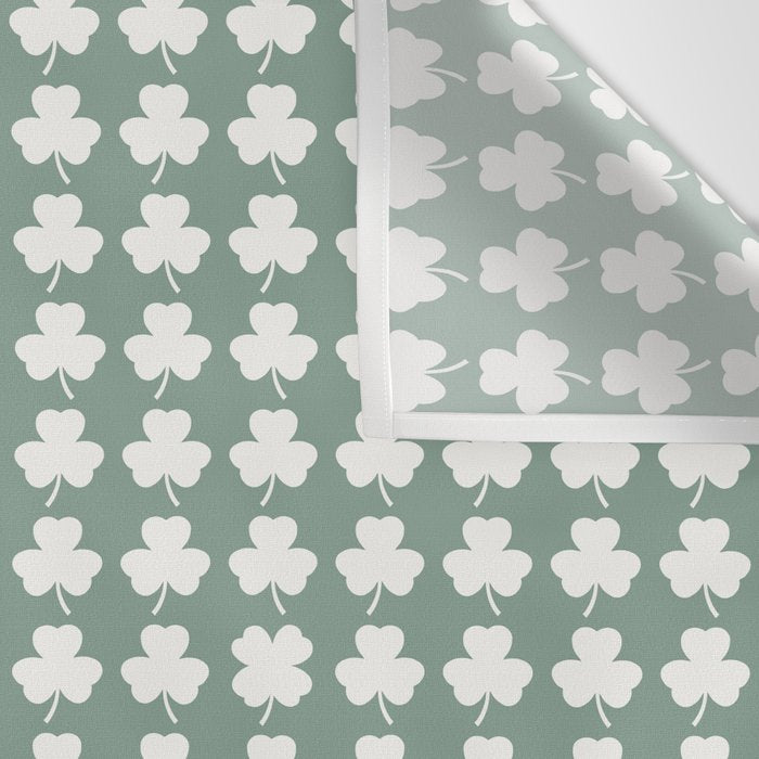 Clovers XXXIII Sage Green Botanical Pattern Wall Tapestry Gallery Image 3