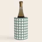 Clovers XXXIII Sage Green Botanical Pattern Wine Chiller Gallery Image 2