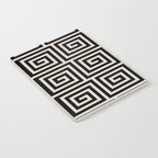 Greek Key Pattern 123 Black and Linen White Notebook Gallery Image 2