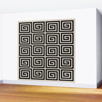 Greek Key Pattern 123 Black and Linen White Wall Mural Gallery Image 2