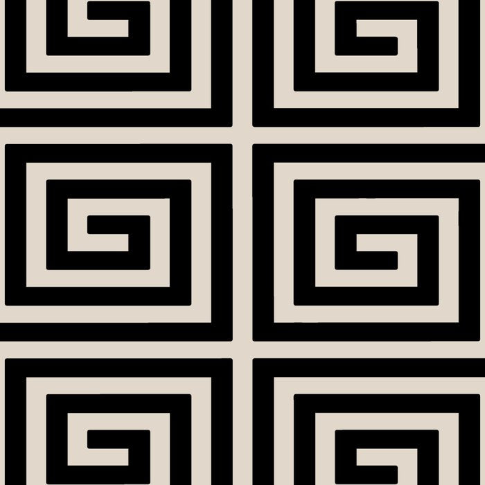 Greek Key Pattern 123 Black and Linen White Coffee Mug Gallery Image 2