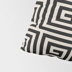 Greek Key Pattern 123 Black and Linen White Pillow Sham Gallery Image 4
