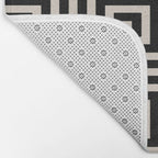 Greek Key Pattern 123 Black and Linen White Bath Mat Gallery Image 2
