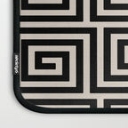 Greek Key Pattern 123 Black and Linen White Laptop Sleeve Gallery Image 3