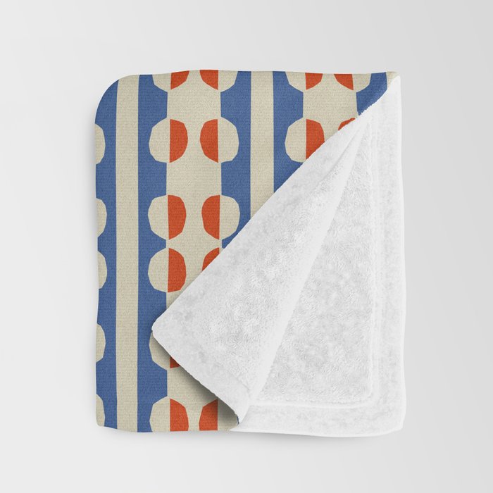 Dots and Lines - Blue and Red Throw Blanket Gallery Image 3