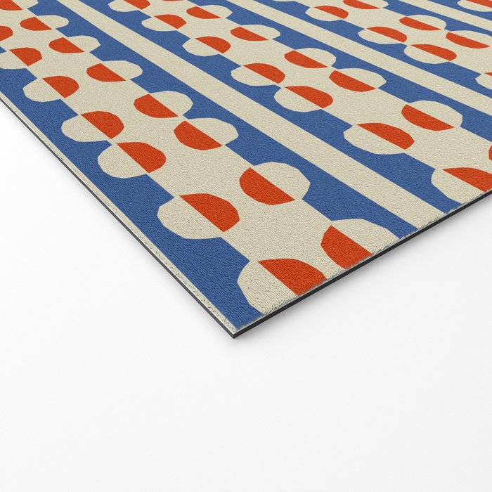 Dots and Lines - Blue and Red Welcome Mat Gallery Image 2