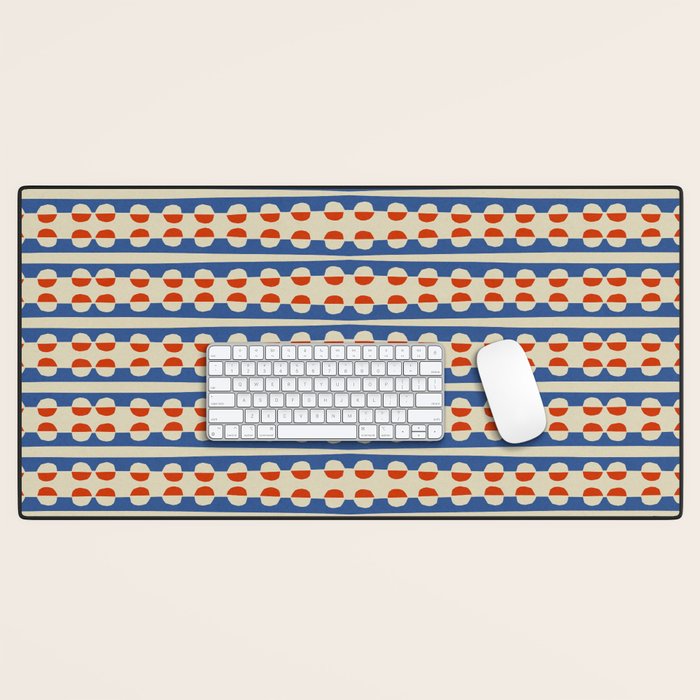 Dots and Lines - Blue and Red Desk Mat Gallery Image 1