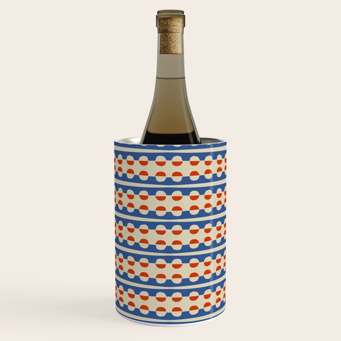 Dots and Lines - Blue and Red Wine Chiller Gallery Image 1