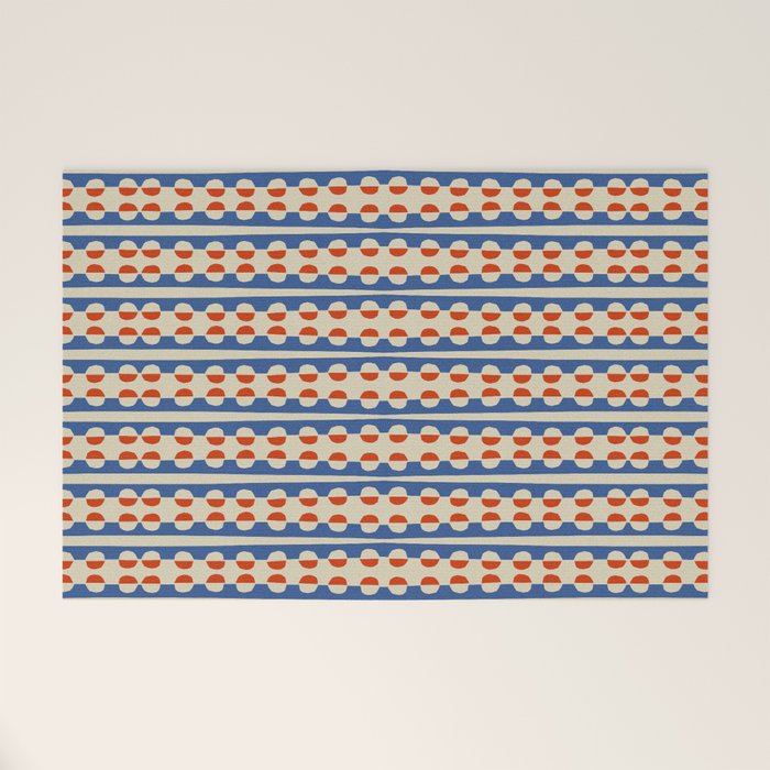 Dots and Lines - Blue and Red Welcome Mat Gallery Image 1
