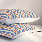 Dots and Lines - Blue and Red Pillow Sham Gallery Image 3