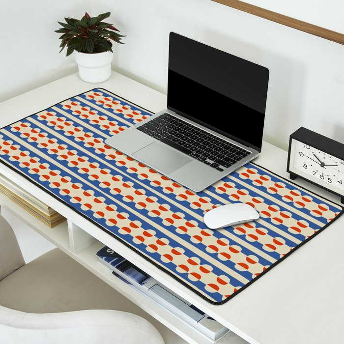 Dots and Lines - Blue and Red Desk Mat Gallery Image 2