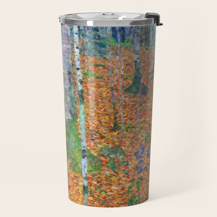 Gustav Klimt Birch Forest Travel Mug Gallery Image 2