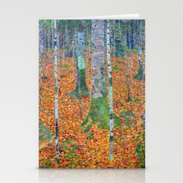 Gustav Klimt Birch Forest Stationery Card Gallery Image 1