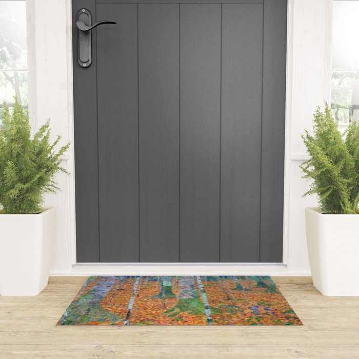 Gustav Klimt Birch Forest Welcome Mat Gallery Image 3