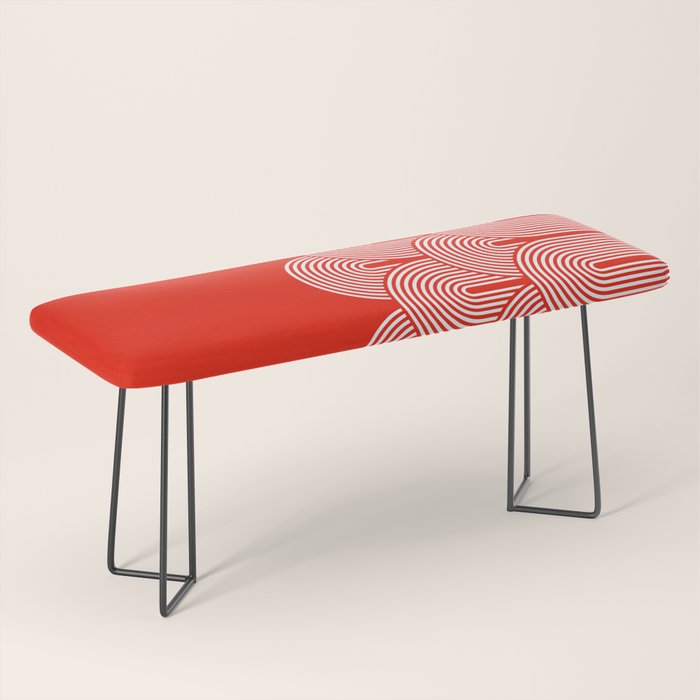 Red shapes pattern Bench Gallery Image 1