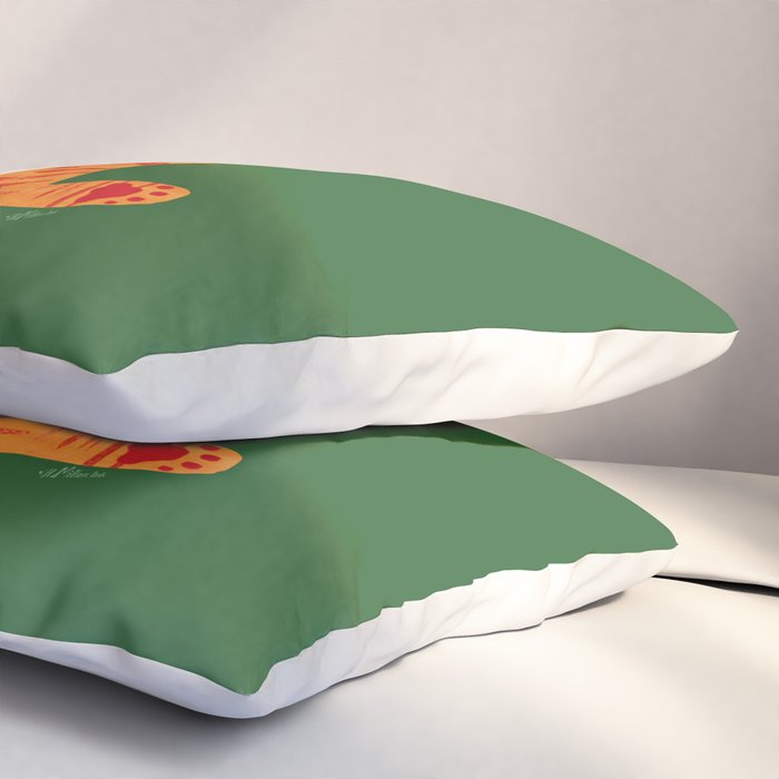 Chill Cat in Orange & Green Pillow Sham Gallery Image 3