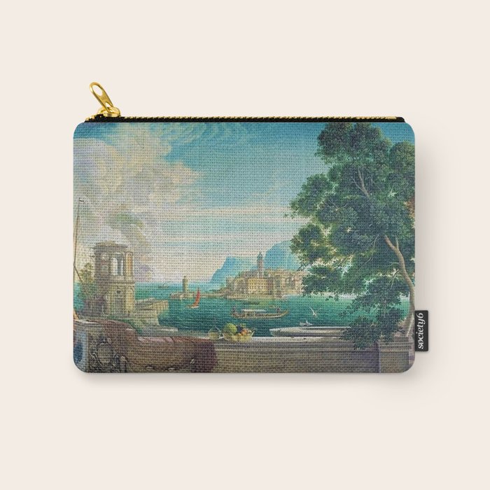 Capriccio of a Mediterranean Seaport Landscape No. 2 by Rex Whistler Carry All Pouch Gallery Image 1