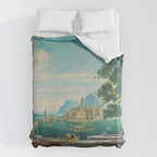 Capriccio of a Mediterranean Seaport Landscape No. 2 by Rex Whistler Duvet Cover Gallery Image 6
