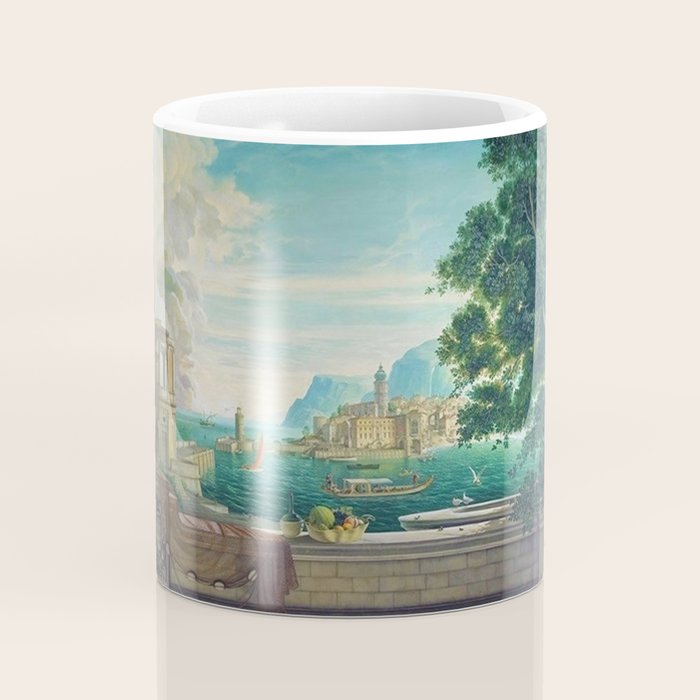 Capriccio of a Mediterranean Seaport Landscape No. 2 by Rex Whistler Coffee Mug Gallery Image 4