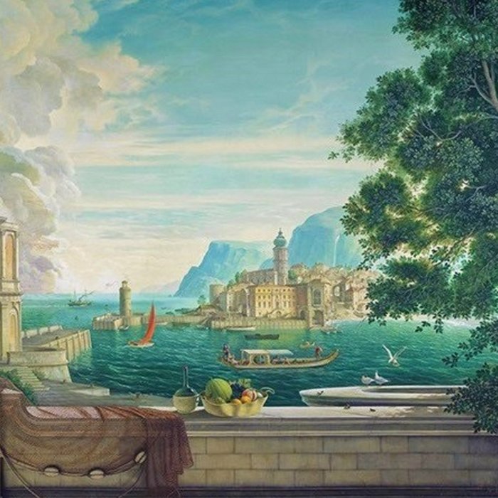 Capriccio of a Mediterranean Seaport Landscape No. 2 by Rex Whistler Coffee Mug Gallery Image 2