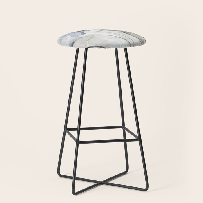 Ethereal Blue Grey Flower Fantasies Stool Gallery Image 1