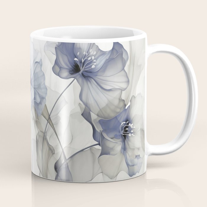 Ethereal Blue Grey Flower Fantasies Coffee Mug Gallery Image 1