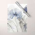Ethereal Blue Grey Flower Fantasies Wrapping Paper Gallery Image 1