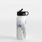 Ethereal Blue Grey Flower Fantasies Water Bottle Gallery Image 1