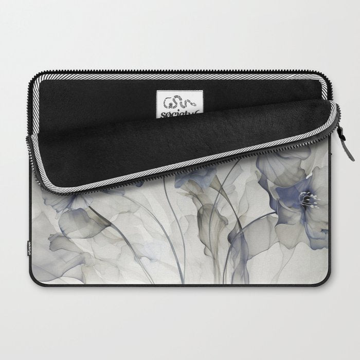 Ethereal Blue Grey Flower Fantasies Laptop Sleeve Gallery Image 2