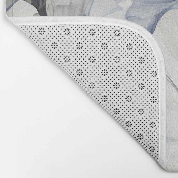 Ethereal Blue Grey Flower Fantasies Bath Mat Gallery Image 2