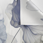 Ethereal Blue Grey Flower Fantasies Wall Tapestry Gallery Image 3