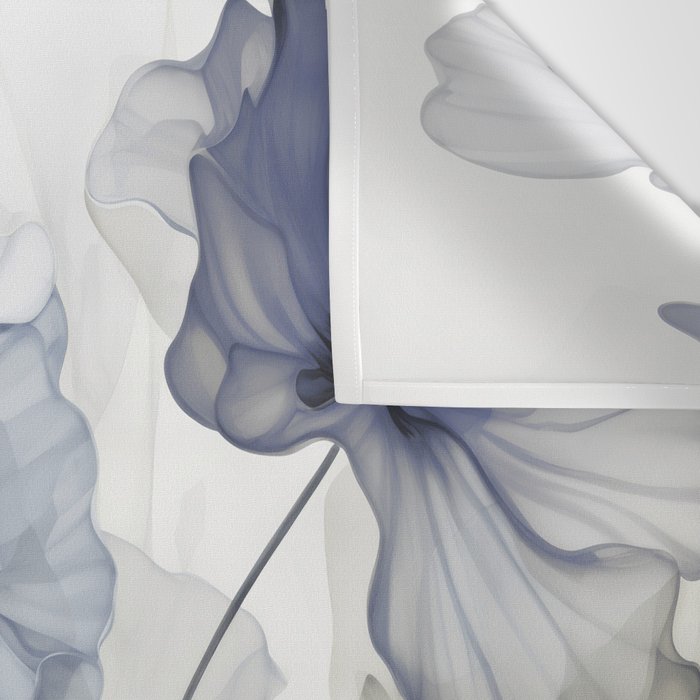 Ethereal Blue Grey Flower Fantasies Wall Tapestry Gallery Image 3