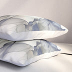 Ethereal Blue Grey Flower Fantasies Pillow Sham Gallery Image 3
