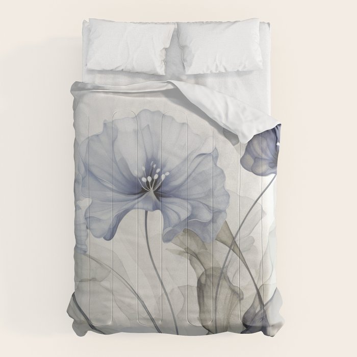 Ethereal Blue Grey Flower Fantasies Comforter Gallery Image 6