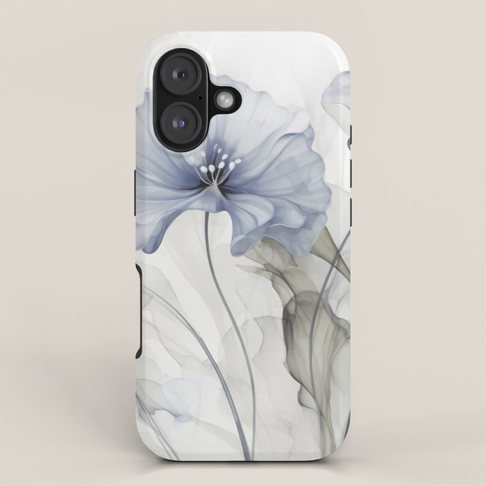 Ethereal Blue Grey Flower Fantasies iPhone Case Gallery Image 1