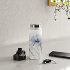 Ethereal Blue Grey Flower Fantasies Water Bottle Gallery Image 4
