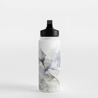 Ethereal Blue Grey Flower Fantasies Water Bottle Gallery Image 3