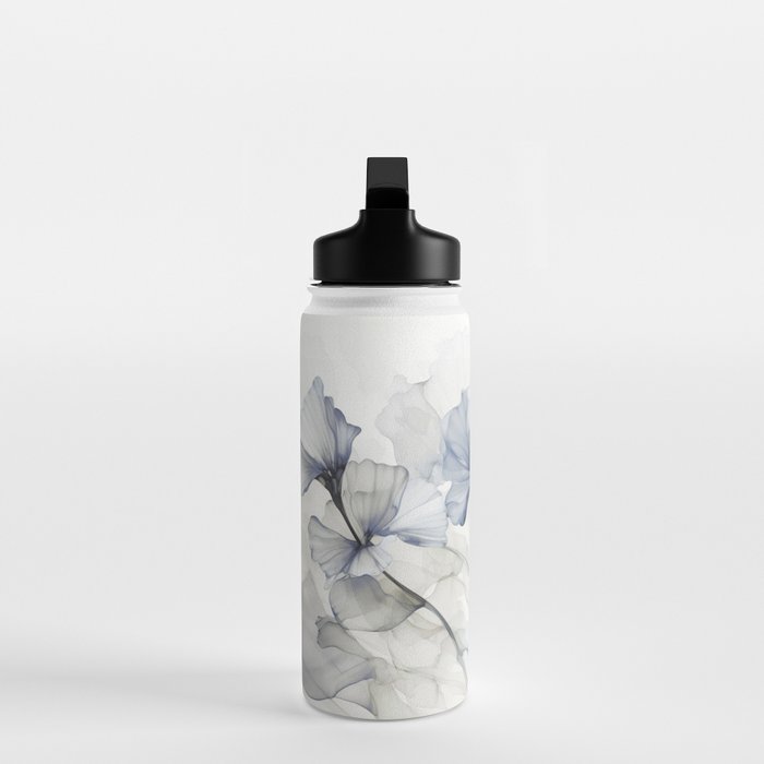 Ethereal Blue Grey Flower Fantasies Water Bottle Gallery Image 3