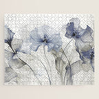 Ethereal Blue Grey Flower Fantasies Jigsaw Puzzle Gallery Image 1